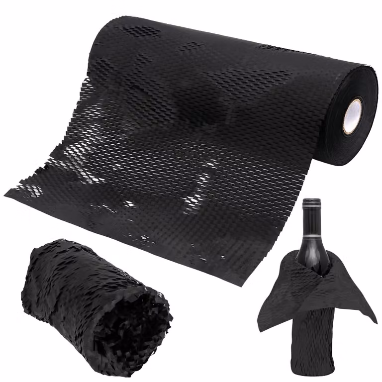 Carta alveolare nera, 38 cm x 50 m, materiale di imballaggio