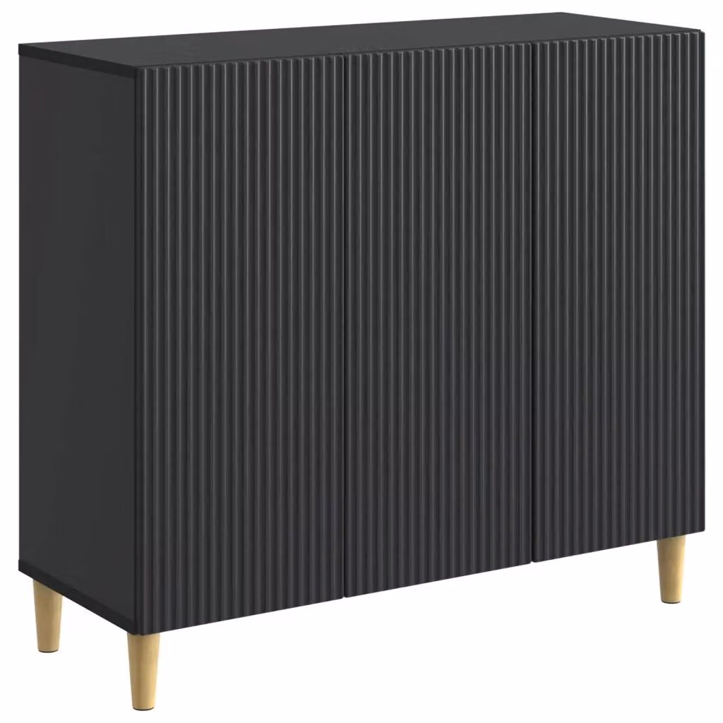 Credenza moderna vidaXL in legno MDF nero L: 89 cm, P: 34,5 cm, H: 80 cm – 2