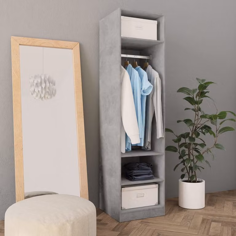 vidaXL Armadio grigio cemento 50x50x200 cm in legno - Armadio - Armadi - Armadio a muro - Armadio a muro - Guardaroba