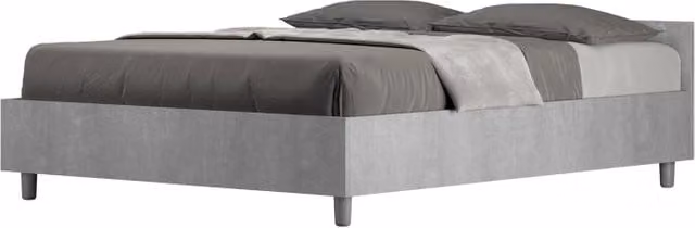 Letto Matrimoniale francese 140x200 cm Nuamo - Con rete,Grigio