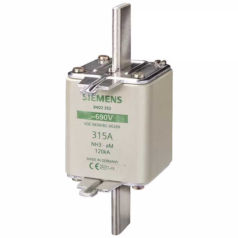 Inserto fusibile Siemens NH, NH3, corrente nominale: 630 A, aM, tensione nominale CA: 690 V, indicatore frontale 3ND1372