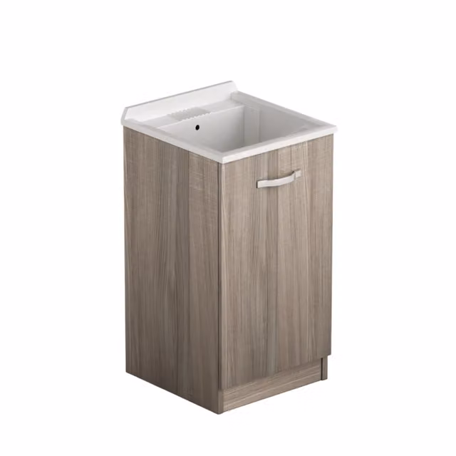 Lavatoio in legno 47x50 con anta colore olmo