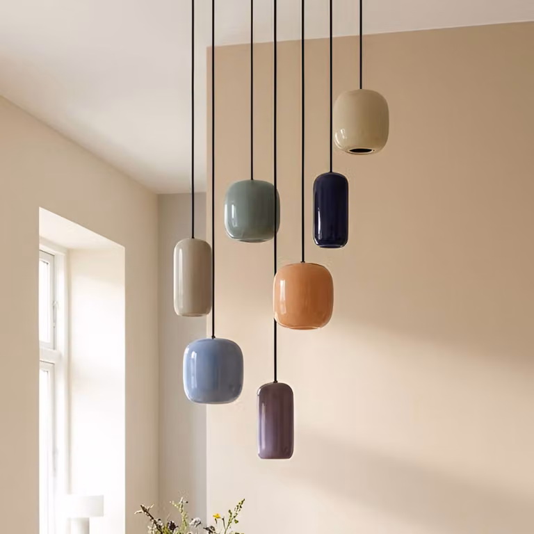 Lampada a sospensione Narion Lucande, dimmerabile, Multicolore, Soggiorno / Sala da pranzo, Metallo, Design, Lampada a sospensione