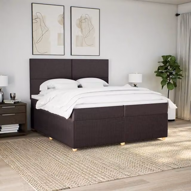 Letto Ibrido con Giroletto a Molle e Materasso vidaXL in Marrone e Bianco, L/P: 200 x 200 cm