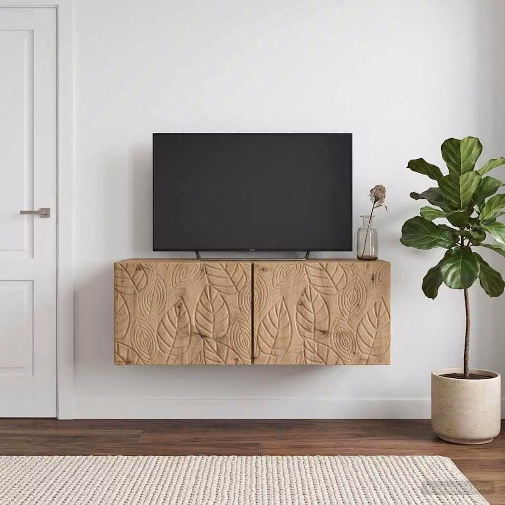 Mobile Porta TV da Muro vidaXL in Rovere Artigianale, Marrone, L: 59,5 cm, P: 41 cm, H: 30 cm