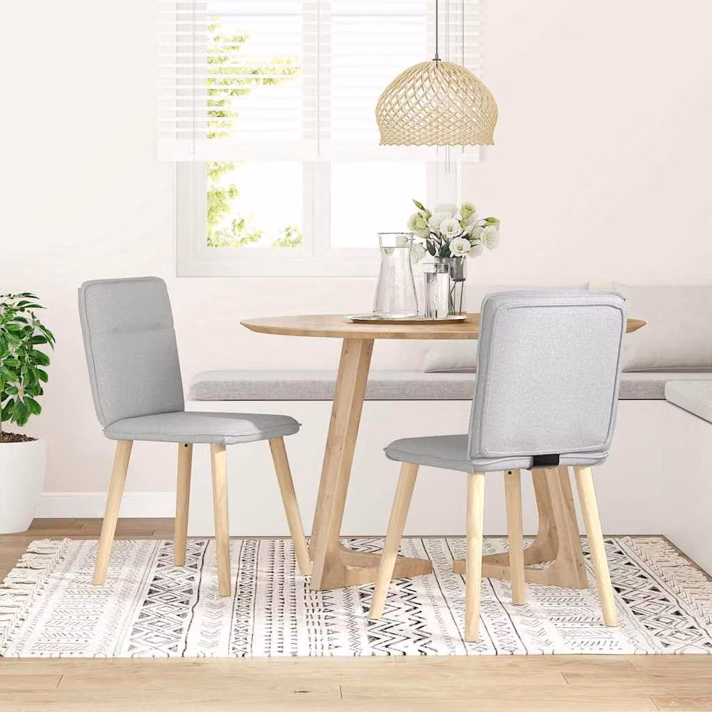 vidaXL Sedie da Pranzo 2 pz Grigio Nuvola in Tessuto