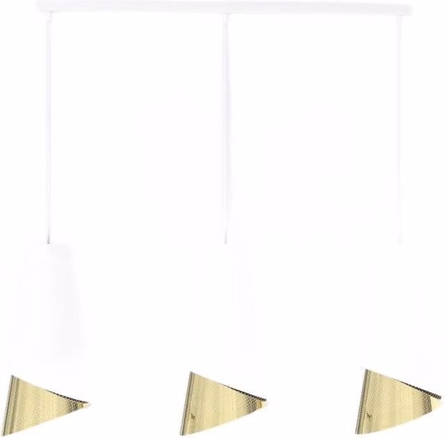 Lampada sospesa MODA conica 3xE27 bianco oro Emibig