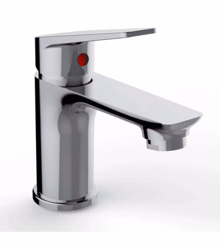 Kalos Rubinetto Lavabo Monocomando Cromo Ottone 35mm Completo Flessibili