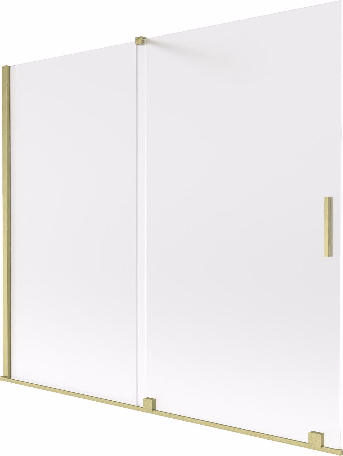 Mexen Velar paratia per vasca da bagno a 2 ante scorrevoli 180 x 150 cm, brina, dorato spazzolato - 896-180-000-31-55