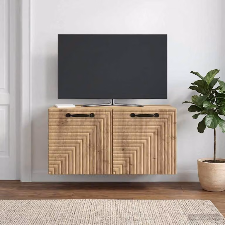 Mobile Porta TV da Muro vidaXL in Rovere Artigianale, L: 59,5 cm, P: 31 cm, H: 30 cm