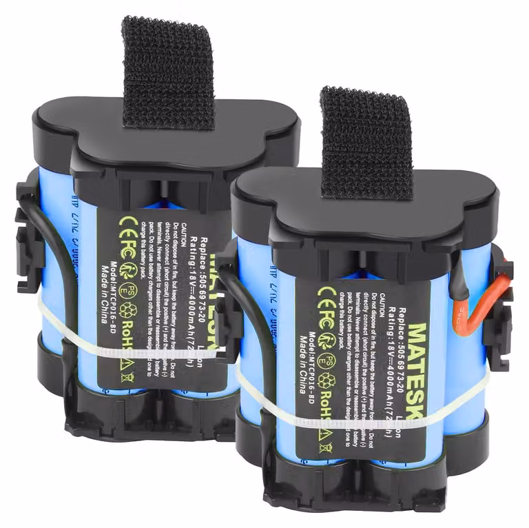 Batteria da 18V, 4000mAh, compatibile con i modelli Gardena R40Li, R70Li, R80Li (confezione da 2)