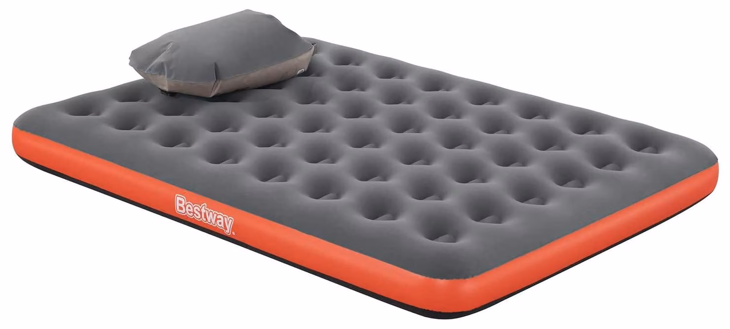 Materassino gonfiabile Bestway per 2 persone, dimensioni 203 x 152 x 22 cm, colore grigio e rosso
