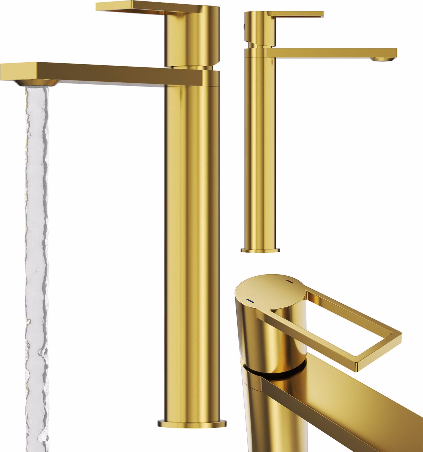Granitan - Rubinetto per lavabo - Rubinetto da bagno - modello alto - ottone - dorato - Rubinetto per lavabo - ARMA