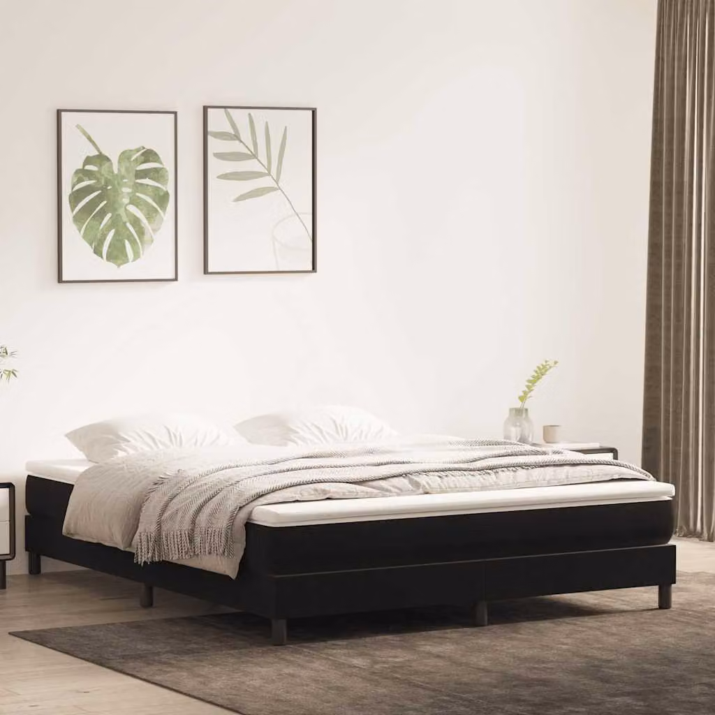 Maison Exclusive - Letto a Molle senza Materasso Nero 180x220 cm in Velluto