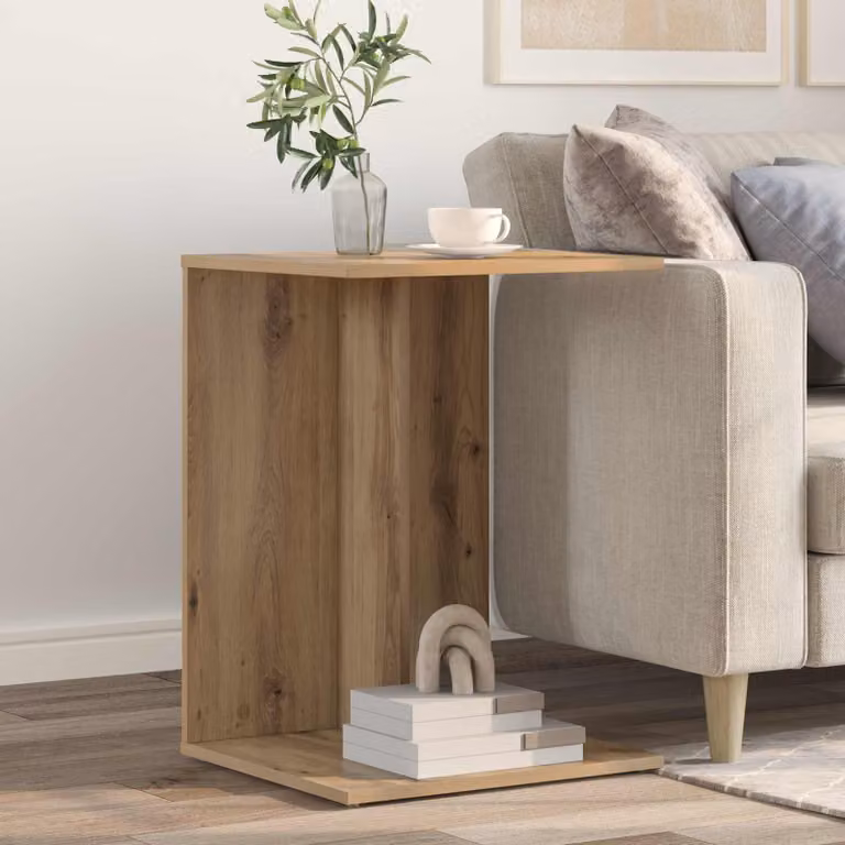 vidaXL Tavolo laterale moderno in rovere marrone L 45 cm, P 40 cm, H 62,5 cm