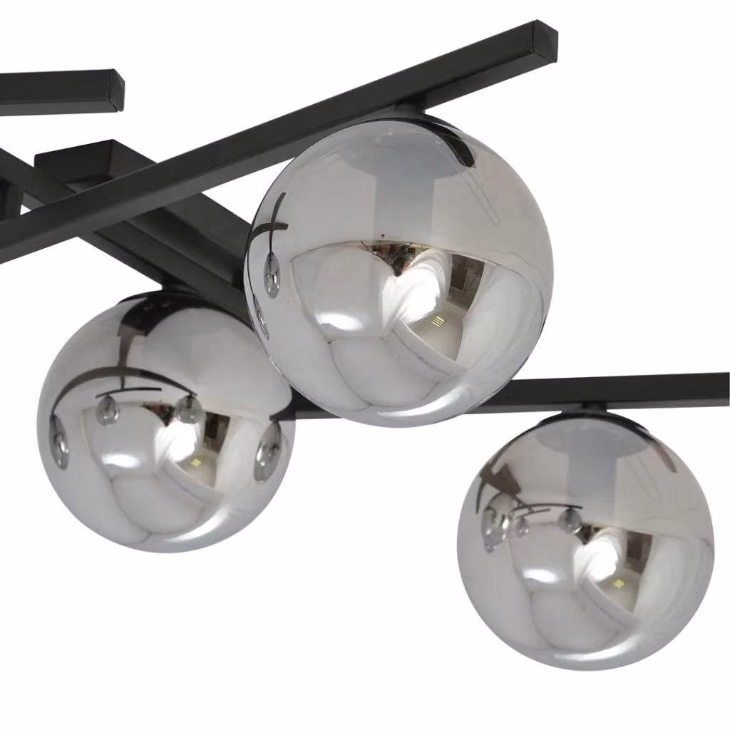 Plafoniera Emibig SMART moderna in metallo nero grafite con 4xE14 dimmerabile – 2