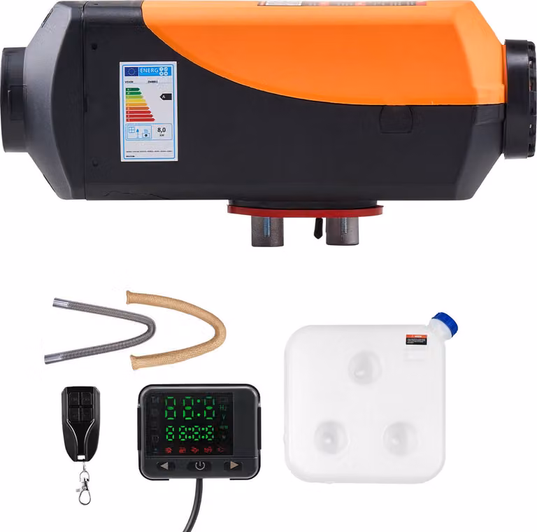 SucceBuy Riscaldatore diesel autonomo da 8 kW, 12-24 V CC, riscaldamento efficiente con telecomando, display digitale a colori e serbatoio da 10 litri, funzionamento silenzioso, adatto per camper, autocarri, barche e rimorchi