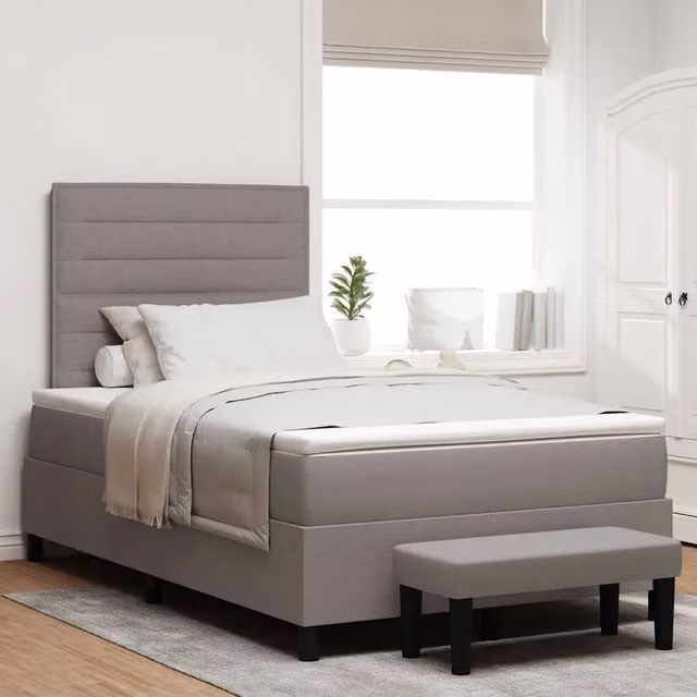 Letto ibrido con testiera Talpa vidaXL in tessuto beige o grigio L/P/H: 120 x 200 x 28 cm – 1