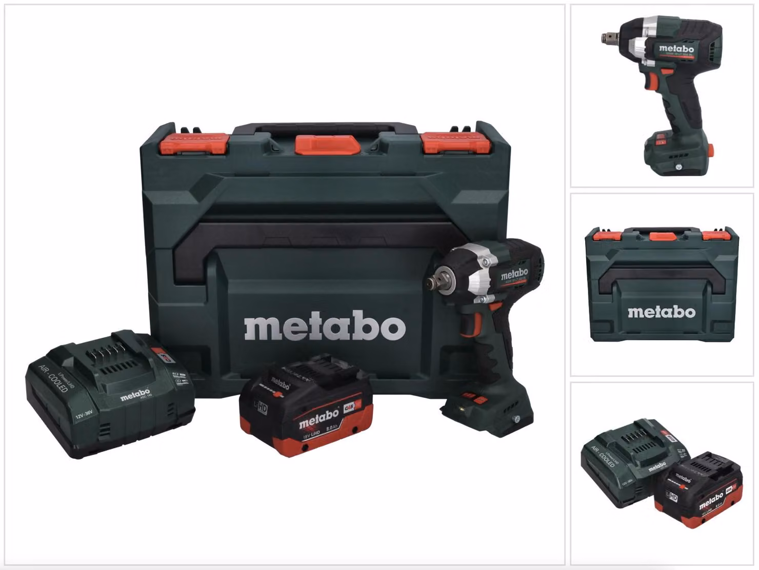 Metabo SSW 18 LT 300 BL avvitatore a impulsi a batteria 18 V 300 Nm brushless + 1x batteria ricaricabile 8,0 Ah + caricatore + metaBOX