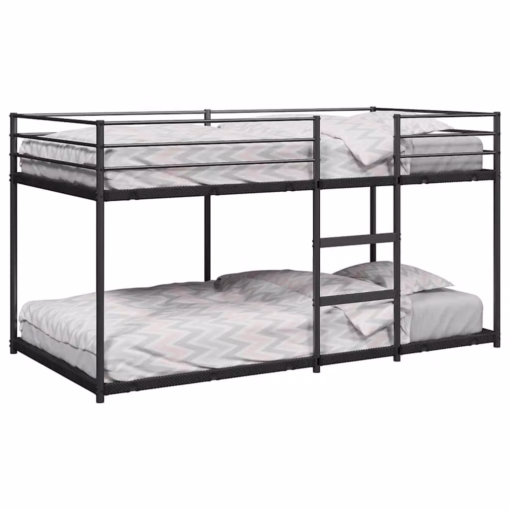 Letto a castello moderno vidaXL in metallo nero senza materasso L: 75 cm, P: 190 cm, H: 165 cm