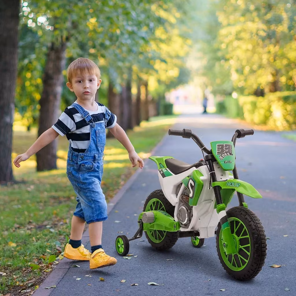 EasyComfort Moto da Cross Elettrica per Bambini con Rotelle in Verde, L: 106.5 cm, P: 51.5 cm, H: 68 cm – 2