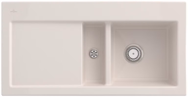 Lavello da cucina Villeroy&Boch, lavello da cucina Subway 60 Crema 1000x510mm, larghezza base 60cm