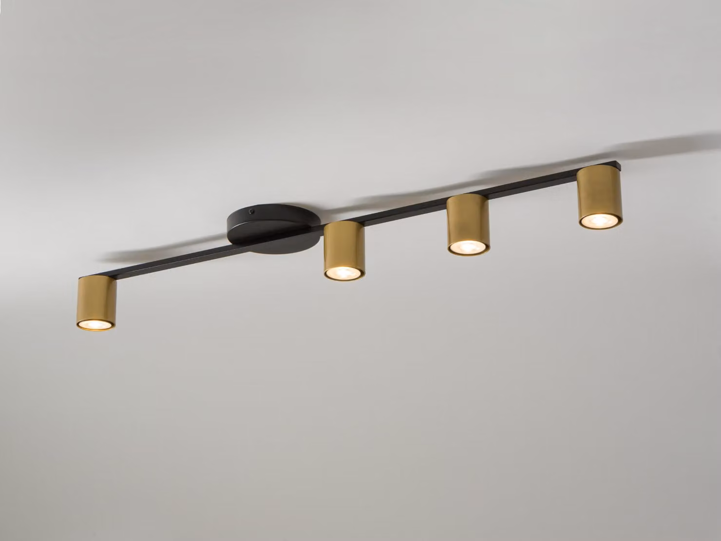 Moderna lampada da soffitto decorativa nera e oro a quattro spot 4xGU10 25W Sky Sigma Lighting