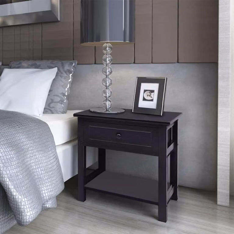 Set di 2 comodini moderni vidaXL in legno nero opaco per camera da letto