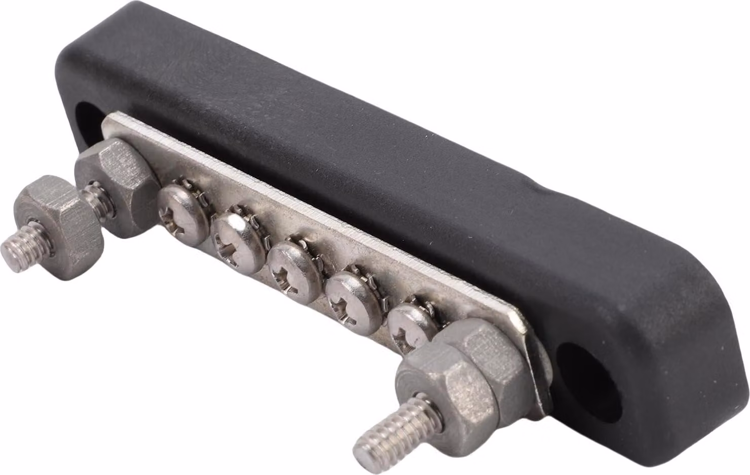 Blocco di distribuzione dell'energia elettrica, barra collettrice marina, 5 vie, 12 V, 24 V, 100 A, bulloni 2 x 5 mm, viti 5 x 4 mm per auto, barca, camper