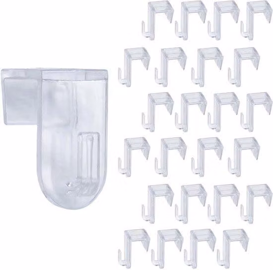 Set di 24 ganci in plastica trasparente per cornici da 18 mm, con clip per luci decorative e ganci decorativi di dimensioni 3,4 x 2 x 1 cm