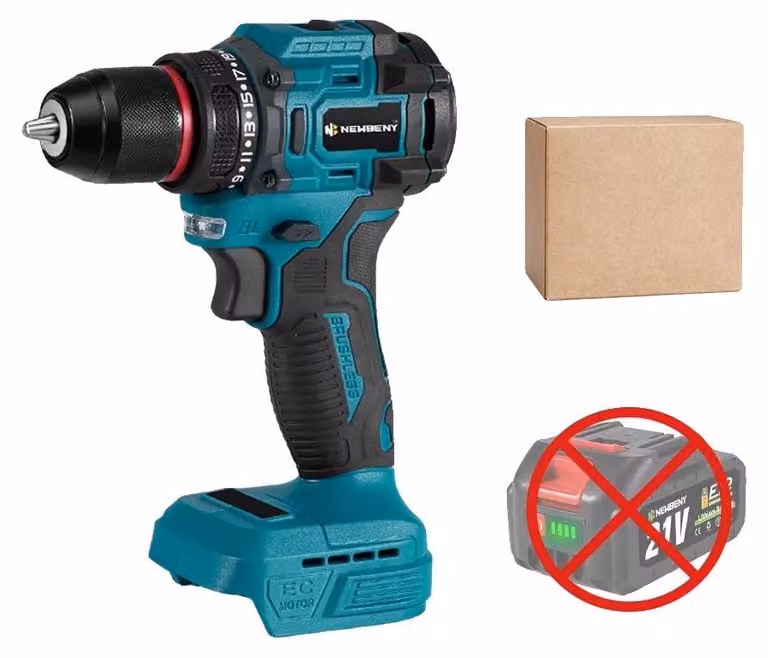 Trapano elettrico a batteria, motore brushless, 21+2 livelli di coppia, senza batteria inclusa, spina EU da 100V-240V