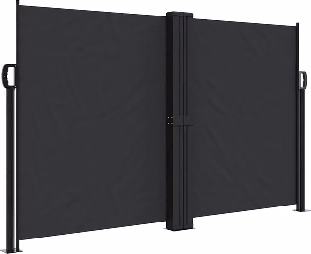 Tenda da Sole | Tenda parasole Laterale Retrattile Nera 140x1000 cm
