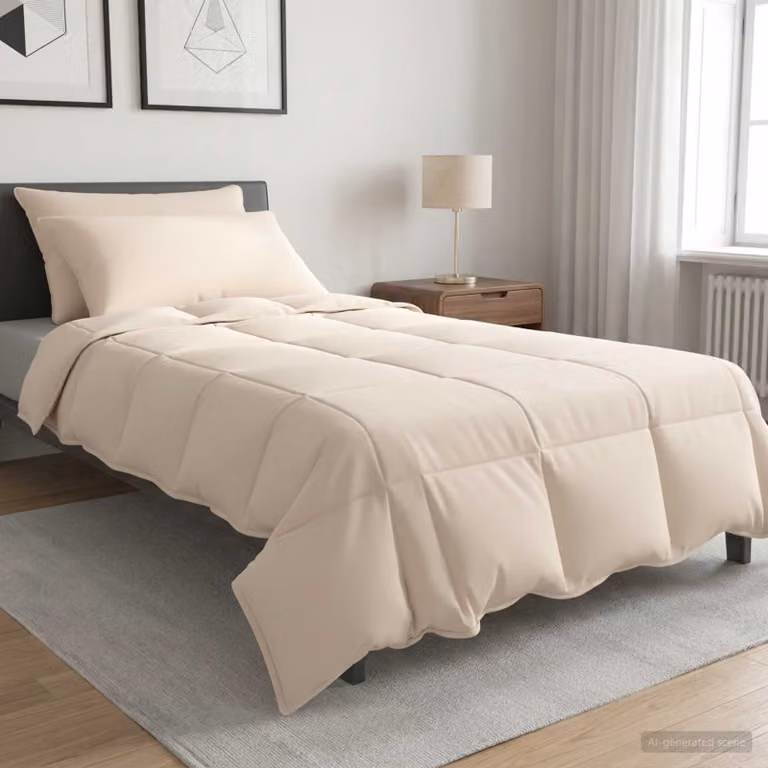 Set di 2 piumoni vidaXL per tutte le stagioni in beige, L 140 x L 220 cm