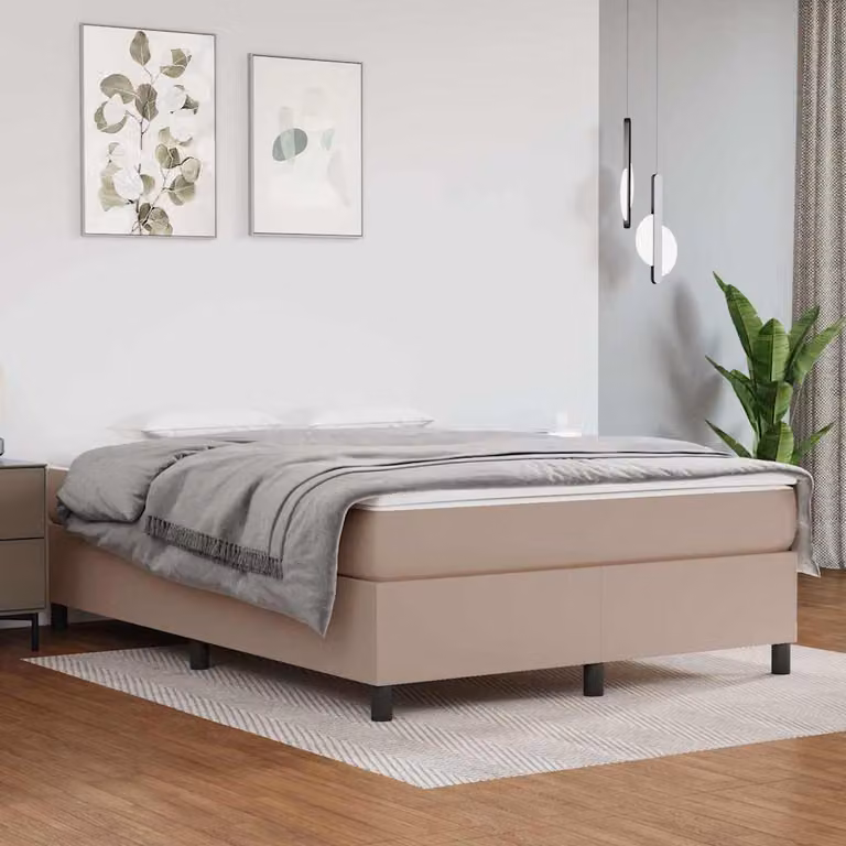 Struttura Letto con Rete a Molle vidaXL in Similpelle Beige, L 140 x P 200 cm