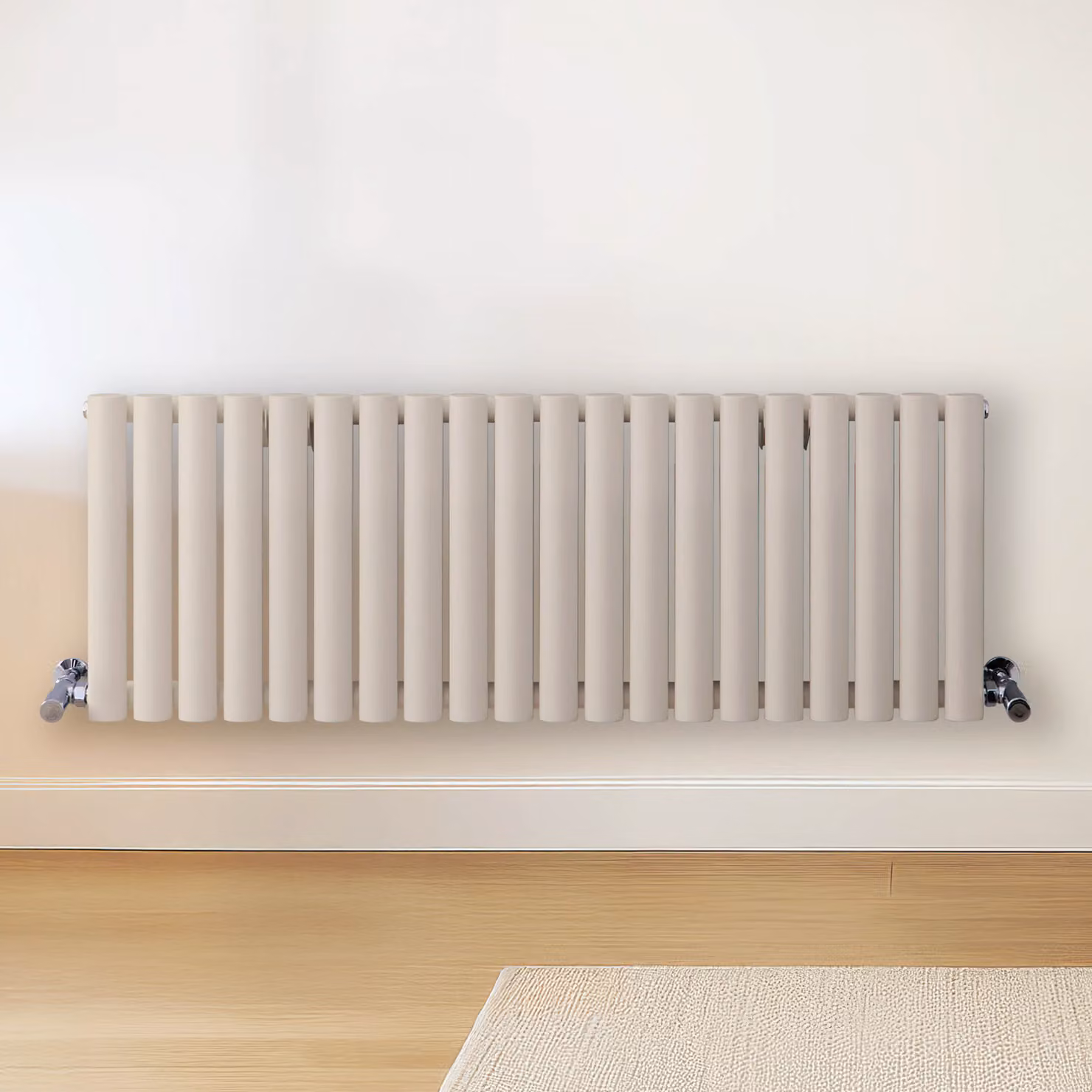 Radiatore di Design Orizzontale Bianco (Pearl Bianco) - 400mm x 1180mm - Pannello Doppio  - Revive