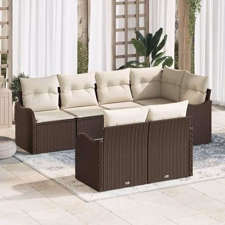 Maison Exclusive - Set Divano da Giardino Marrone polyrattan