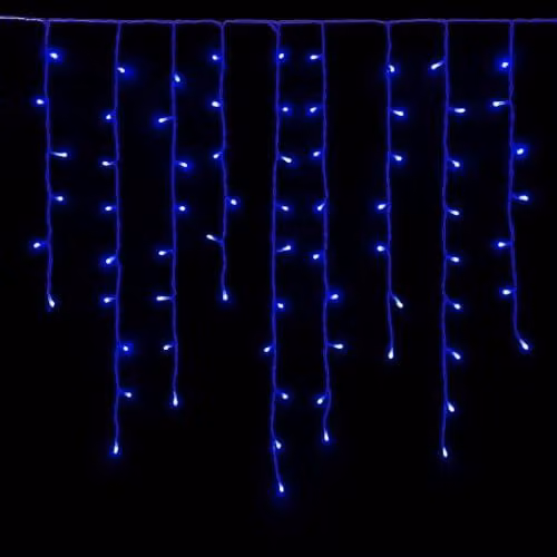 Tenda luminosa a LED, 3 metri, 120 LED, blu, grado di protezione IP65, espandibile