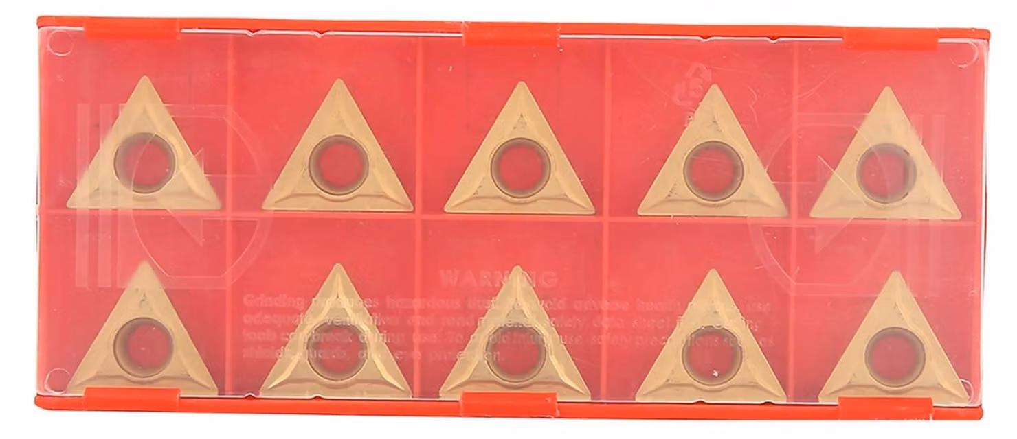 Set di 10 inserti in carburo di tungsteno - Inserti triangolari - Utensili da taglio CNC - Elevata resistenza - Durata elevata - Finitura superficiale per metalli - Utensili da taglio
