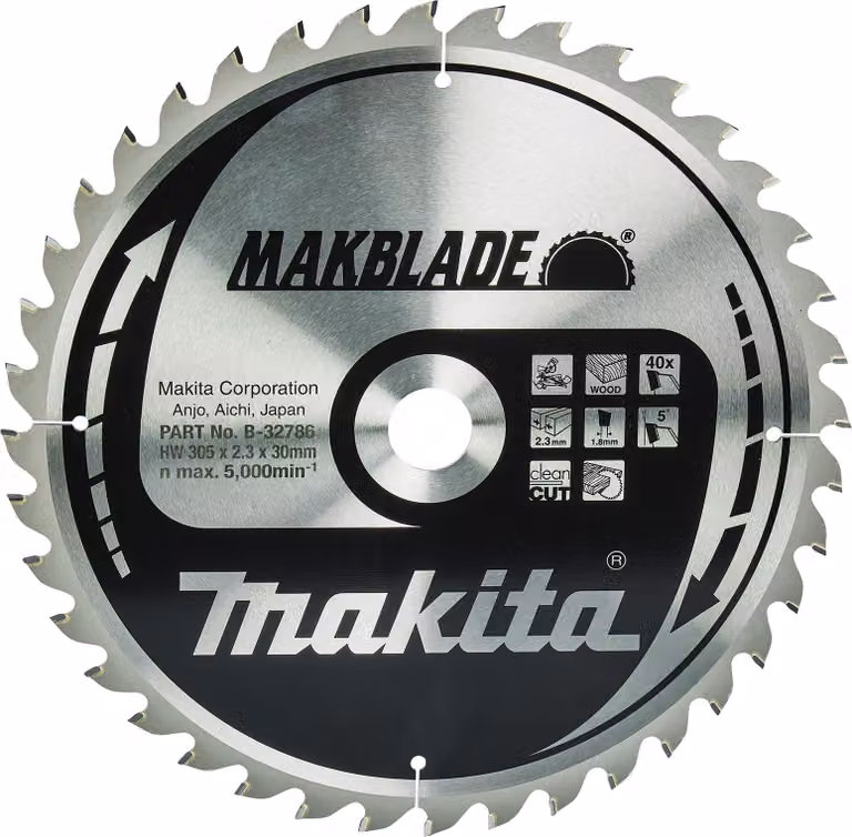 Lama Makita, MAKBLADE TCT T.C.T. - 305 x 30 mm - 40 denti - legno