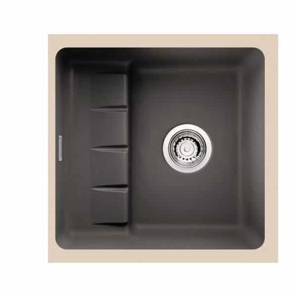 NABER 1091022 Lavello da incasso PickUP U con miscelatore Premium, larghezza mobile a partire da 600 mm, Vetroceramica, ardesia