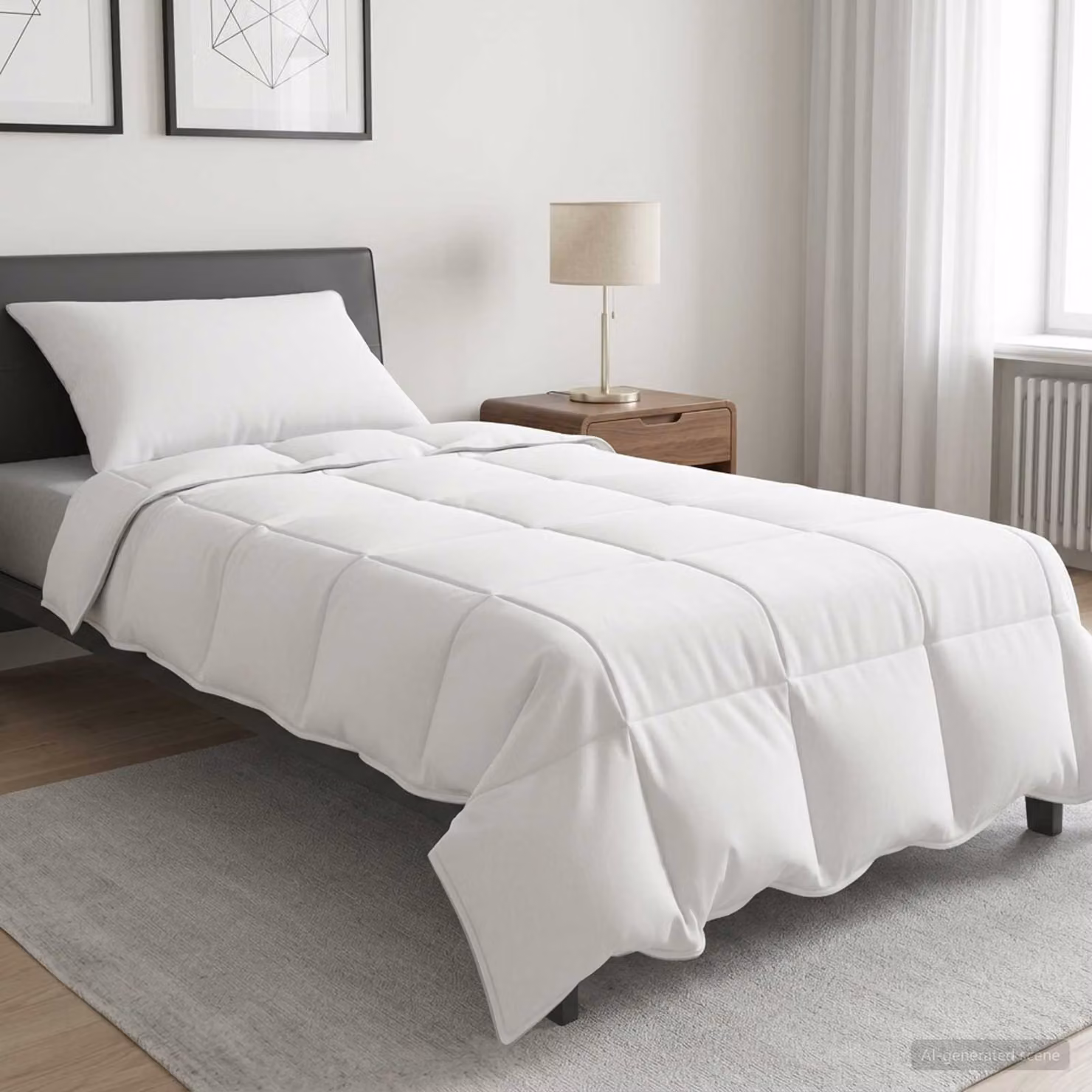 Set di 2 Piumoni Invernale vidaXL in Bambù e Microfibra, Bianco, L 155 x H 200 cm