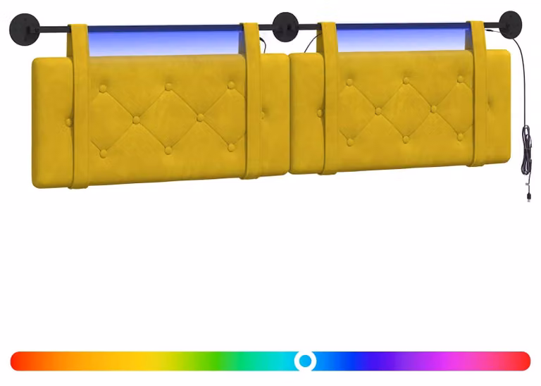 Testiera sospesa Con luce LED Giallo Velluto
