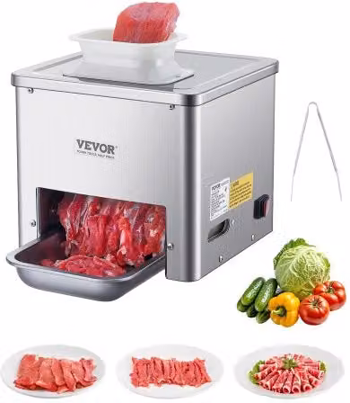 Affettatrice Elettrica Commerciale Vevor in Acciaio Inox, 550W, L/P/H: 36 x 34,5 x 41,8 cm, Colore Argento