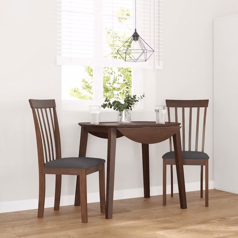 Set di 2 sedie da pranzo vidaXL in legno di hevea massello marrone con cuscini