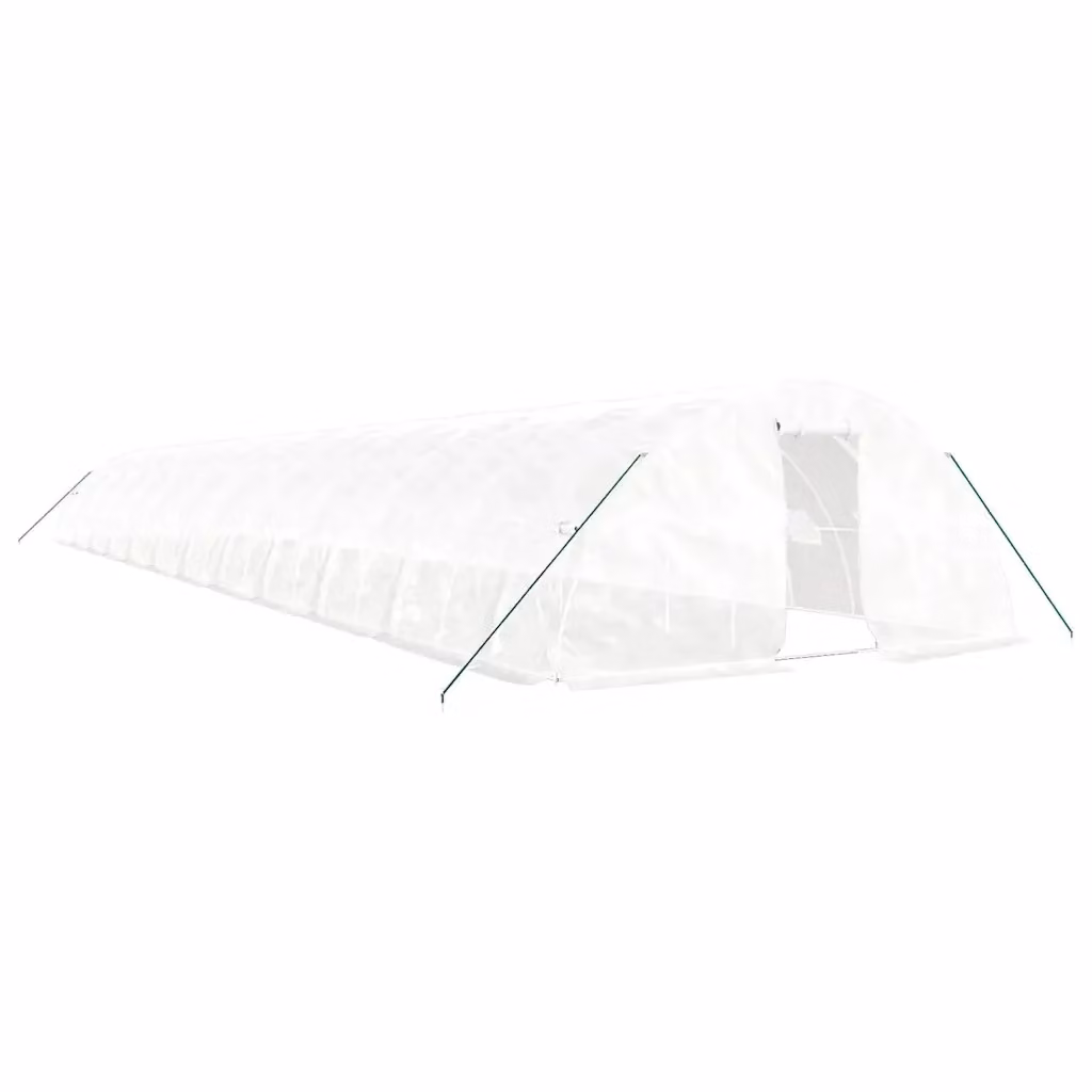 Serra Videx con Telaio in Acciaio Zincato Bianco e Copertura in Plastica, L: 24 m, P: 5 m, H: 2,3 m – 2