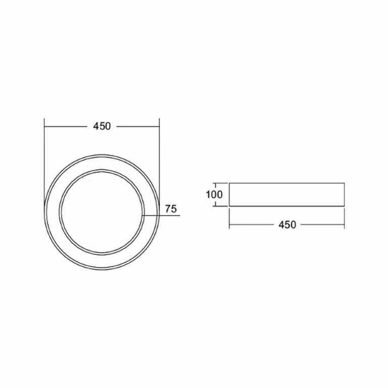 BRUMBERG Anello circolare Biro, Ø 45 cm, DALI, bianco, 4.000 K Biro Circle Ring, dimmerabile, Bianco / Opale, Studio / Ufficio, Alluminio, Moderno