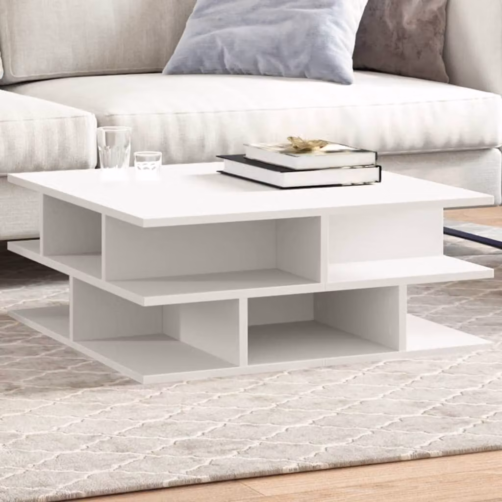 Maison Exclusive - Tavolino bianco 70x70x29 cm Materiale ligneo