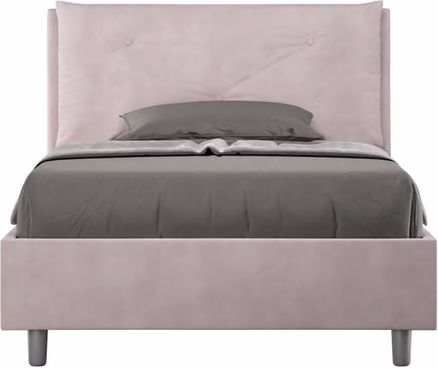 Letto 1 Piazza E Mezzo 120x190 cm Senza Rete Imbottito in Microfibra Appia Large Glicine