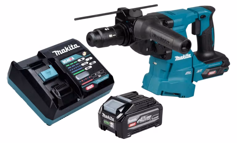 Martello combinato a batteria Makita HR 012 GU101 40 V max. 3,3 J SDS plus Brushless + 1x batteria 4,0 Ah + caricabatterie