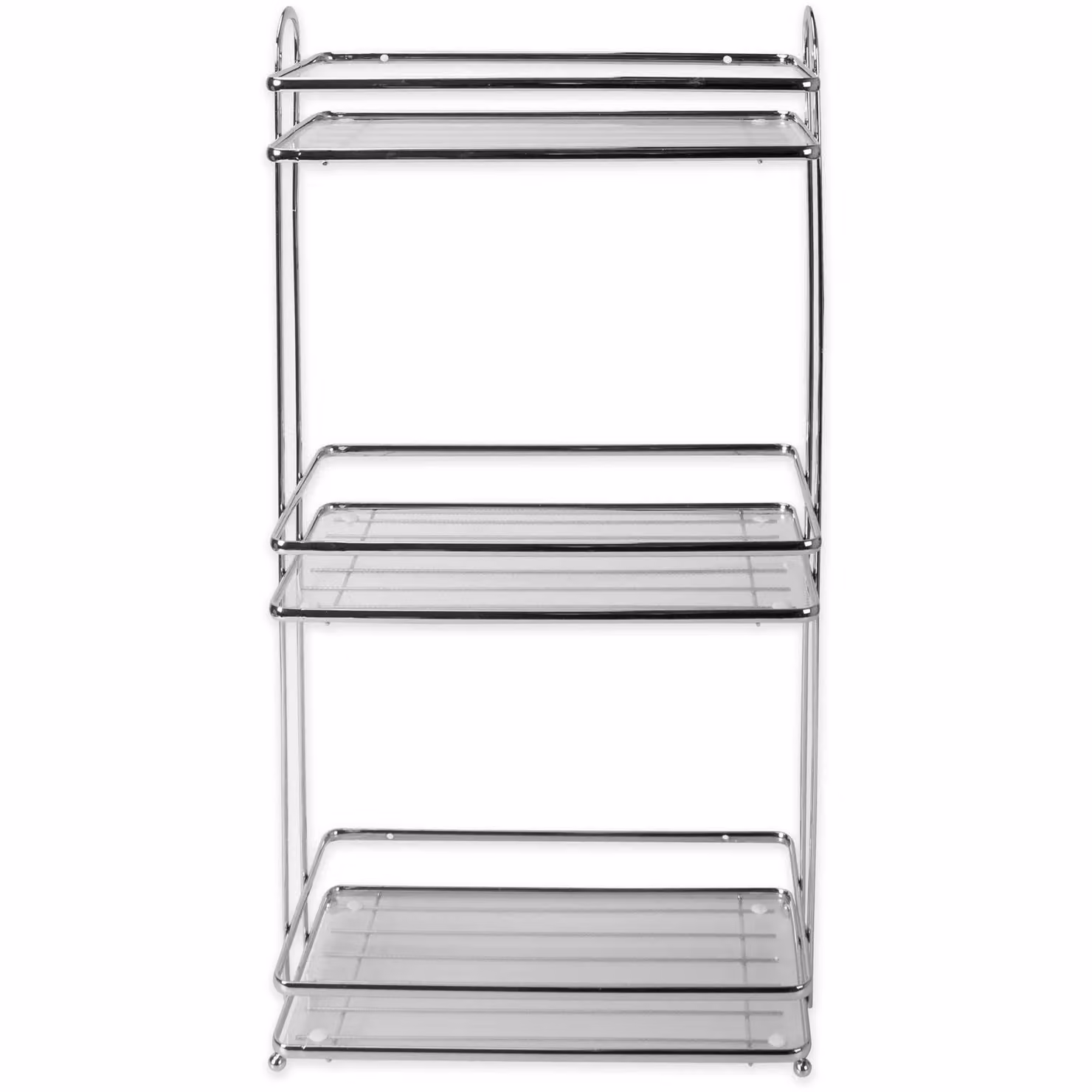 Mensola VESTIAMO CASA Linea Aisha con 3 ripiani in metallo cromato argento, H 59 x L 28 x P 15 cm